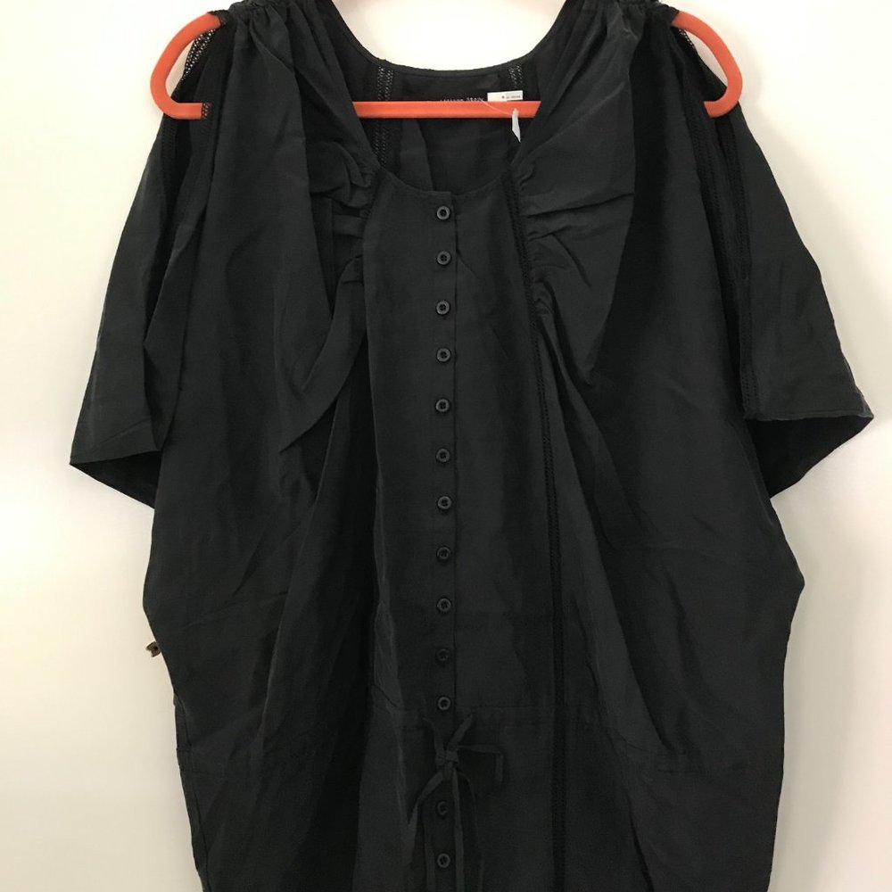 NWT THE ADDISON STORY SILK Flutter Sleeve Blouse M